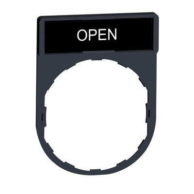 Legend holder 30 x 40 mm with legend 8 x 27 mm with marking OPEN