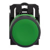 Harmony XB5, Push button, plastic, flush, green, Ø22, spring return, unmarked, 1 NO + 1 NC