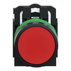 Push button, plastic, flush, red, Ø22, spring return, unmarked, 1 NO