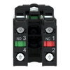 Harmony XB5, Push button, plastic, flush, red, Ø22, spring return, unmarked, 1 NO + 1 NC