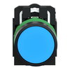 Drucktaster, Harmony XB5, Kunststoff, blau, unbeschriftet, 22mm, tastend, 1S