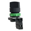 Selector switch, plastic black, Ø22, 2 positions, stay put, 1 NO