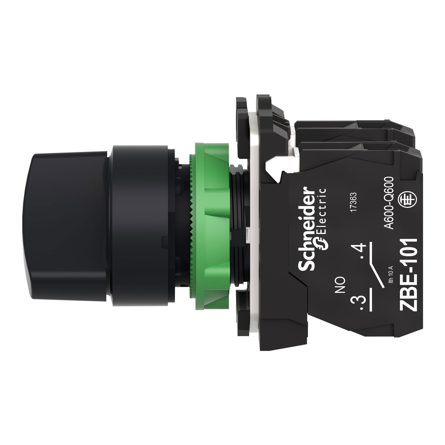 Harmony XB5, Selector switch, plastic, black, Ø22, 2 positions, stay put, 2 NO – Image 7 of 9
