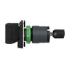 Key switch selector, plastic, black, Ø22, key n°455, 2 position,s spring return right to left, 1 NO