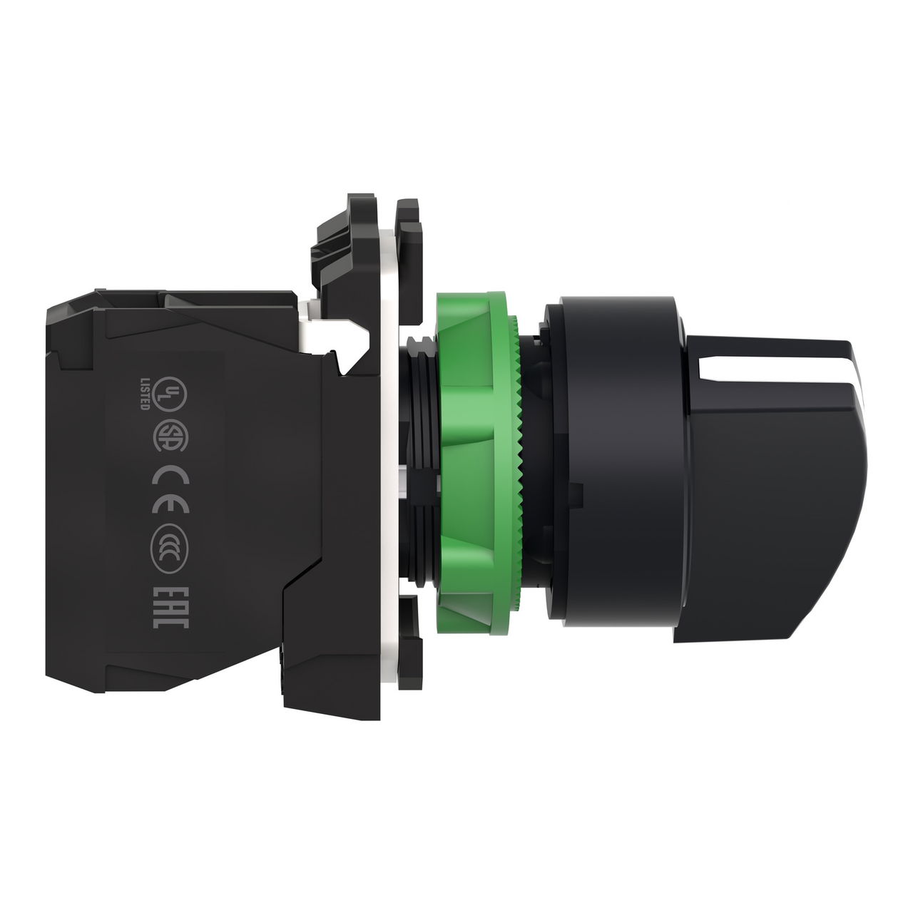 Selector switch, plastic, black, Ø22, long handle, 2 positionsn stay put, 1 NO – Image 6 of 9