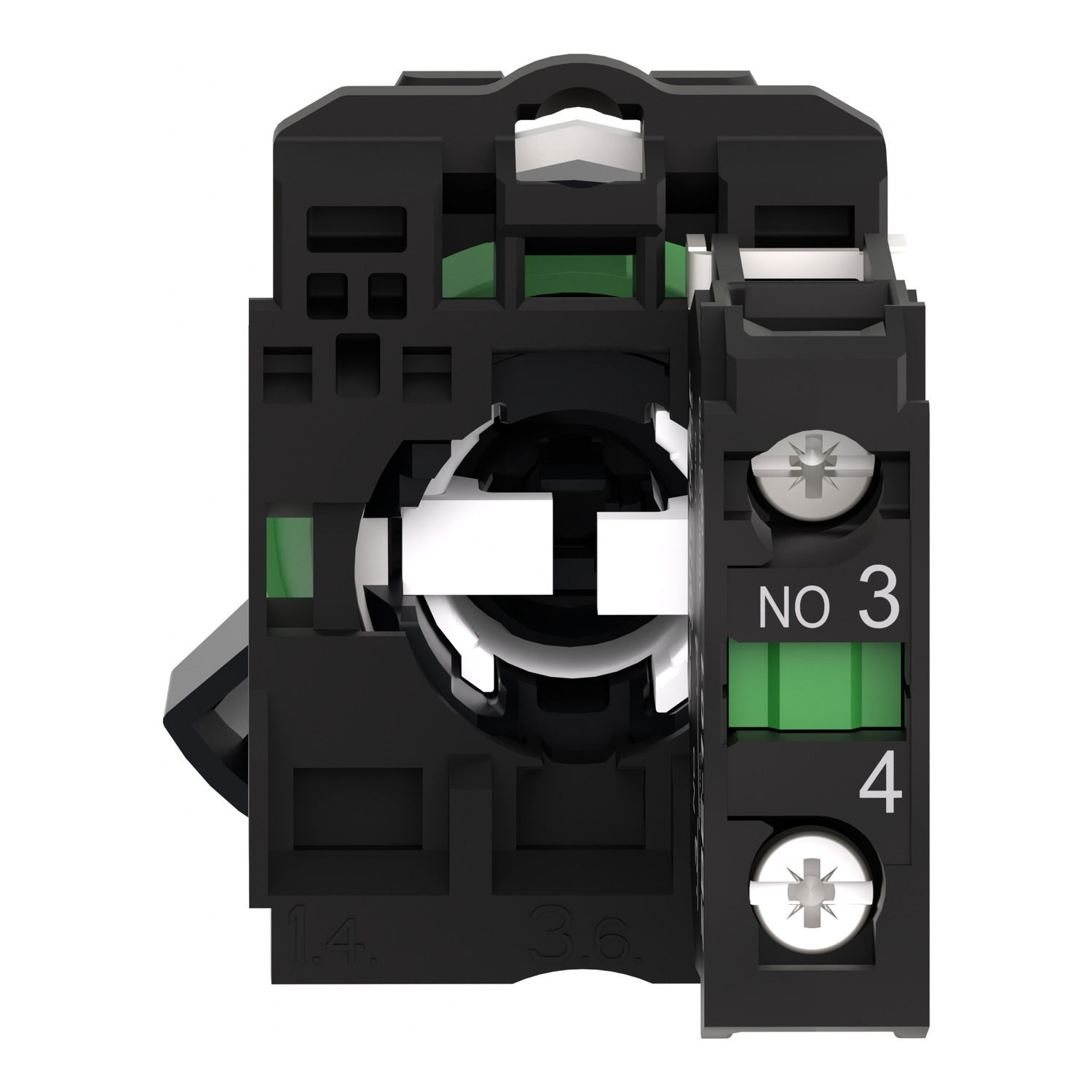 Selector switch, plastic, black, Ø22, long handle, 2 positionsn stay put, 1 NO – Image 2 of 9