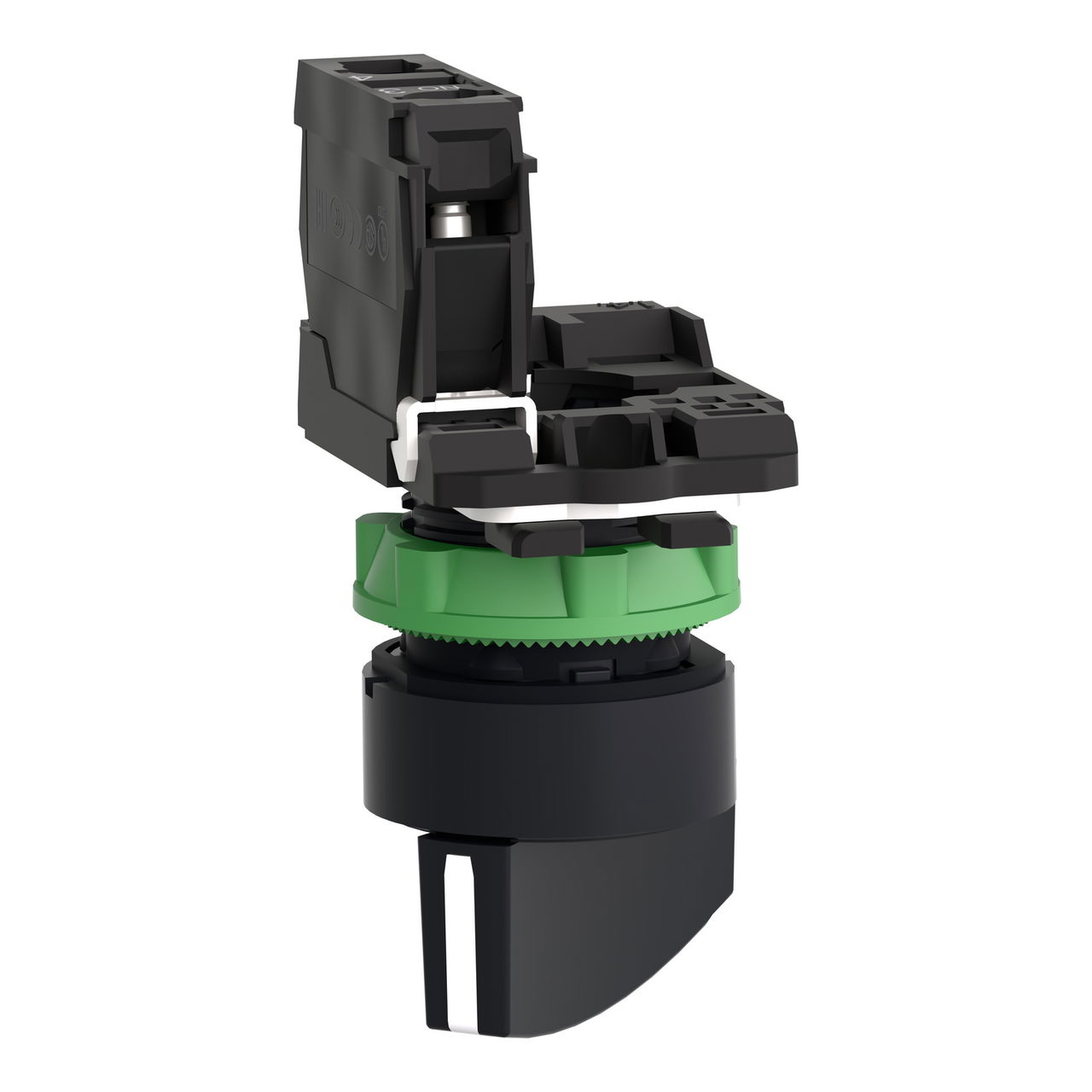 Selector switch, plastic, black, Ø22, long handle, 2 positionsn stay put, 1 NO – Image 5 of 9