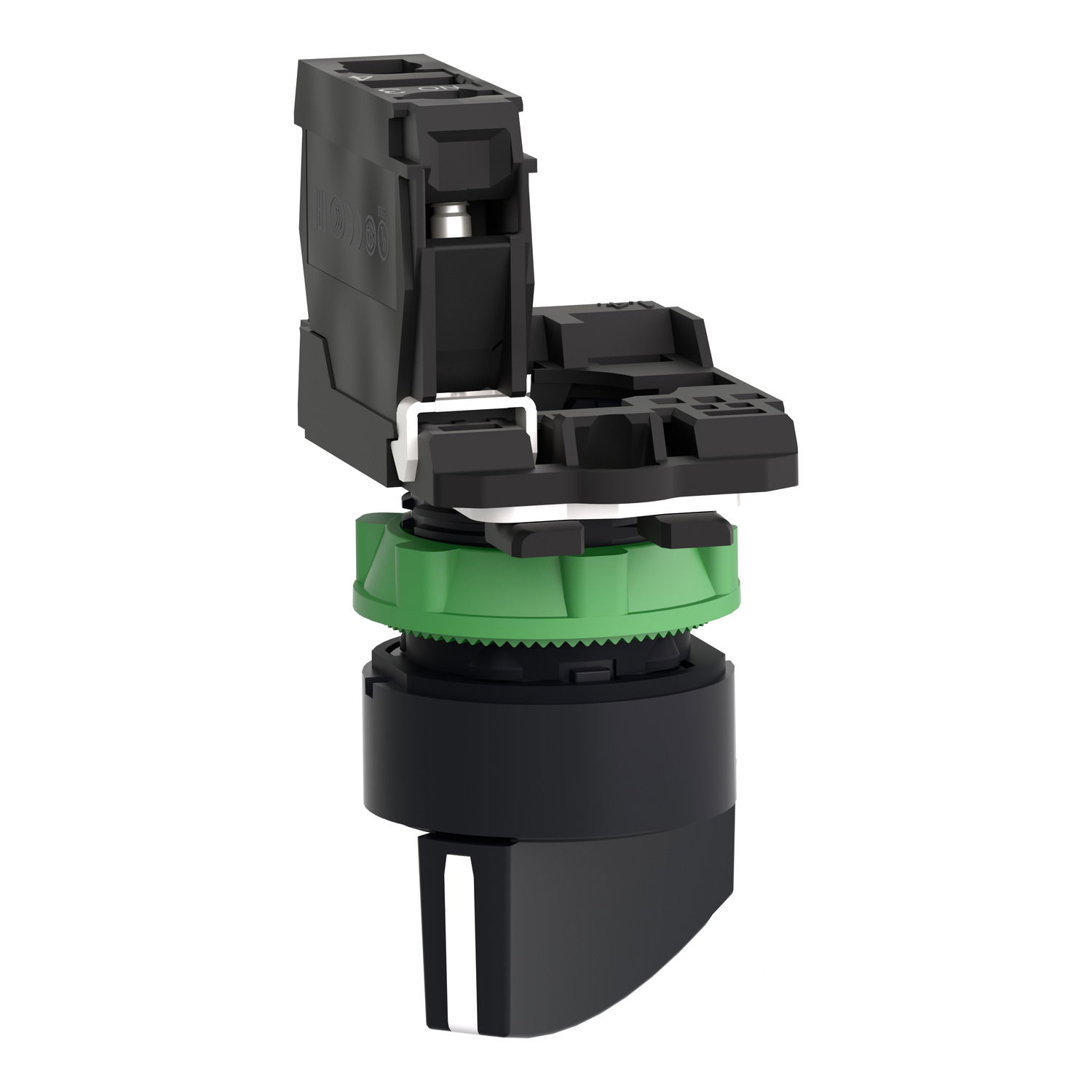 Selector switch, plastic, black, Ø22, long handle, 2 positionsn stay put, 1 NO – Image 5 of 9