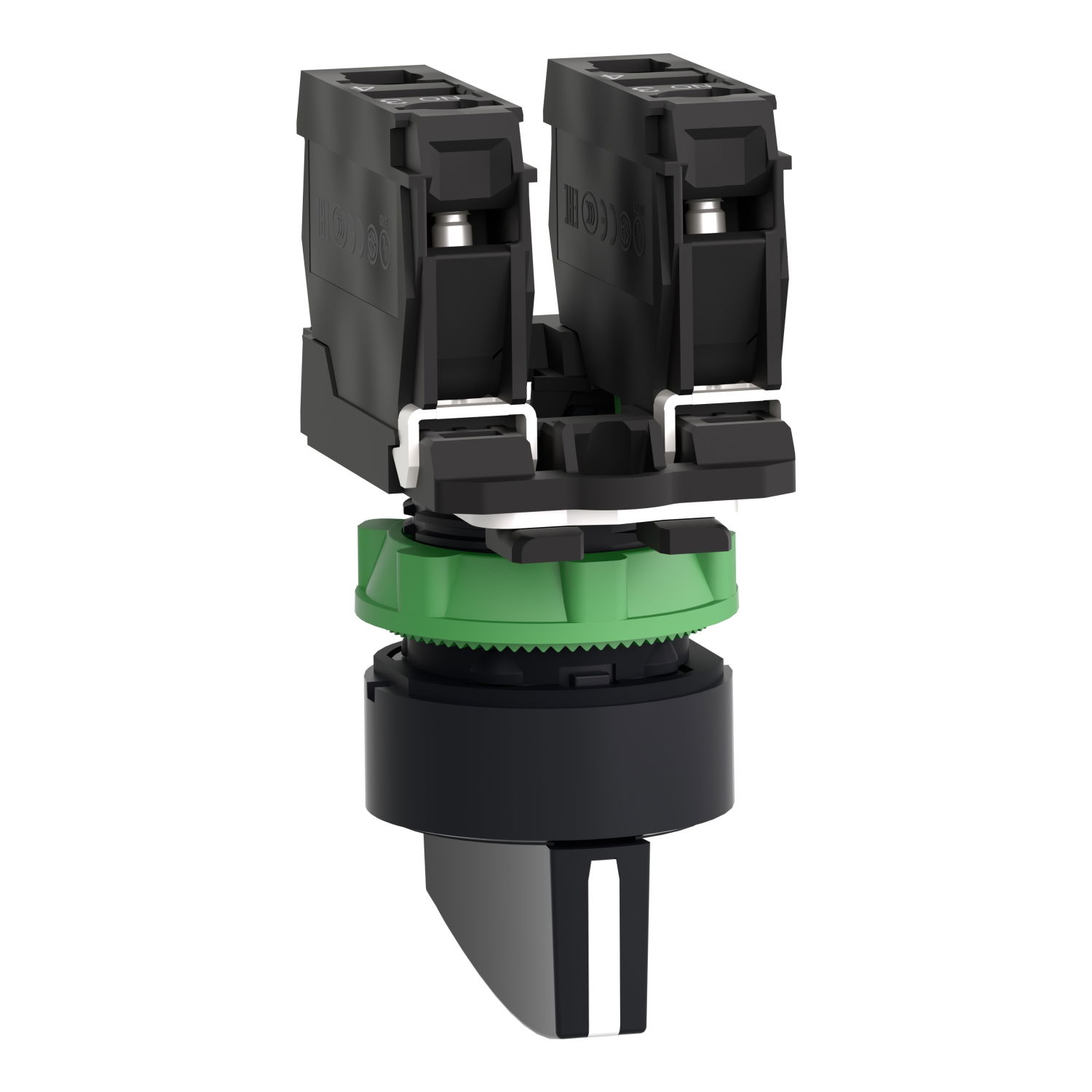 Harmony XB5, Selector switch, plastic, black, Ø22, long handle, 3 positions, stay put, 2 NO – Image 5 of 9