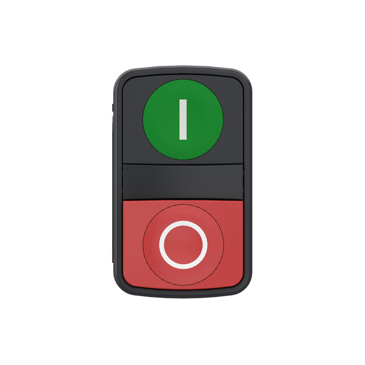 Double headed push button, Harmony XB5, plastic, 22mm, 1 green marked I + 1 red projecting marked O, 1NO+1NC, push in – Image 4 of 10