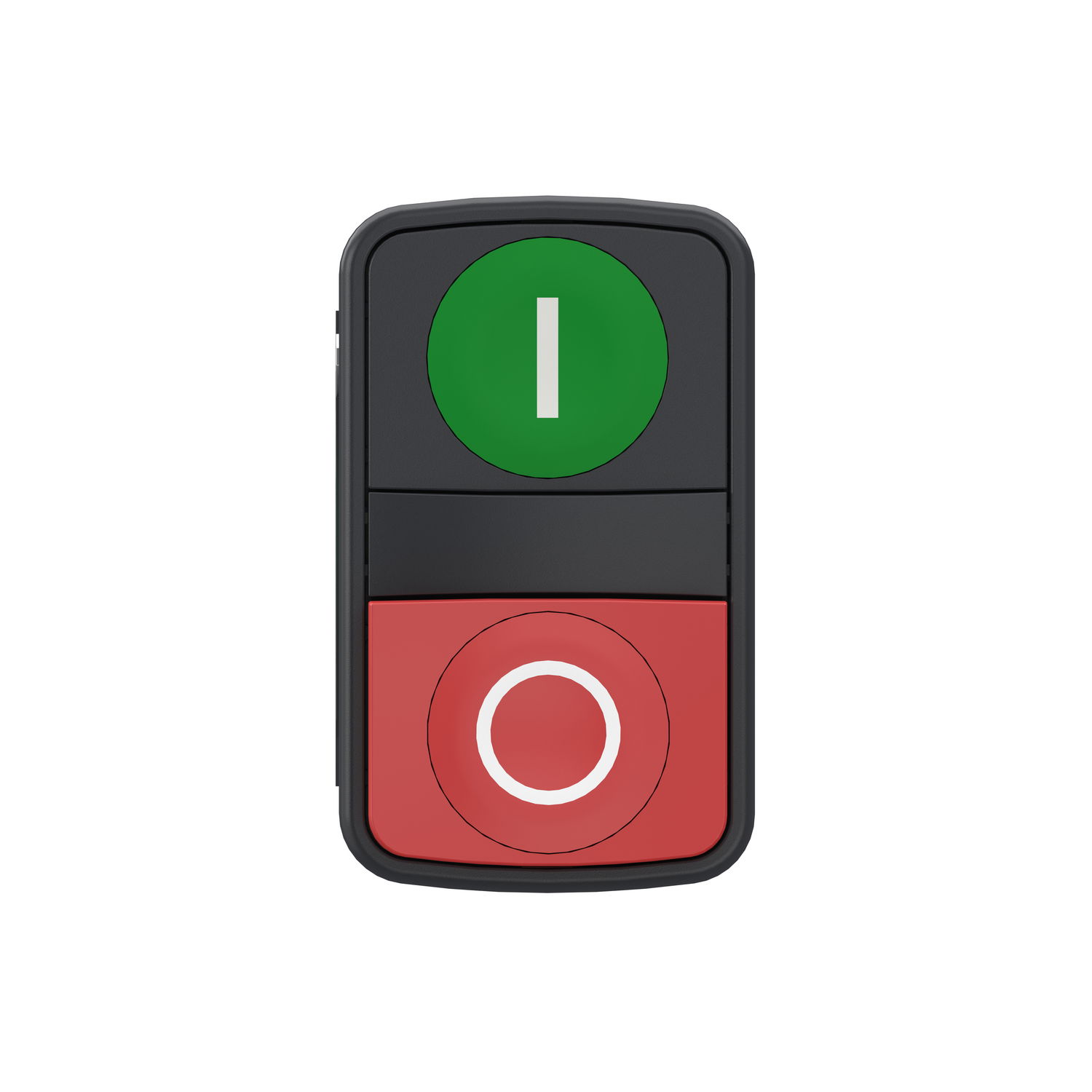 Double headed push button, Harmony XB5, plastic, 22mm, 1 green marked I + 1 red projecting marked O, 1NO+1NC, push in – Image 4 of 10