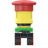 Emergency stop switching off, Harmony XB5, grey plastic, red mushroom 40mm, 22mm, trigger turn to release, 2NC, push in