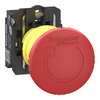 Emergency stop switching off, Harmony XB5, grey plastic, red mushroom 40mm, 22mm, trigger turn to release, 2NC, push in
