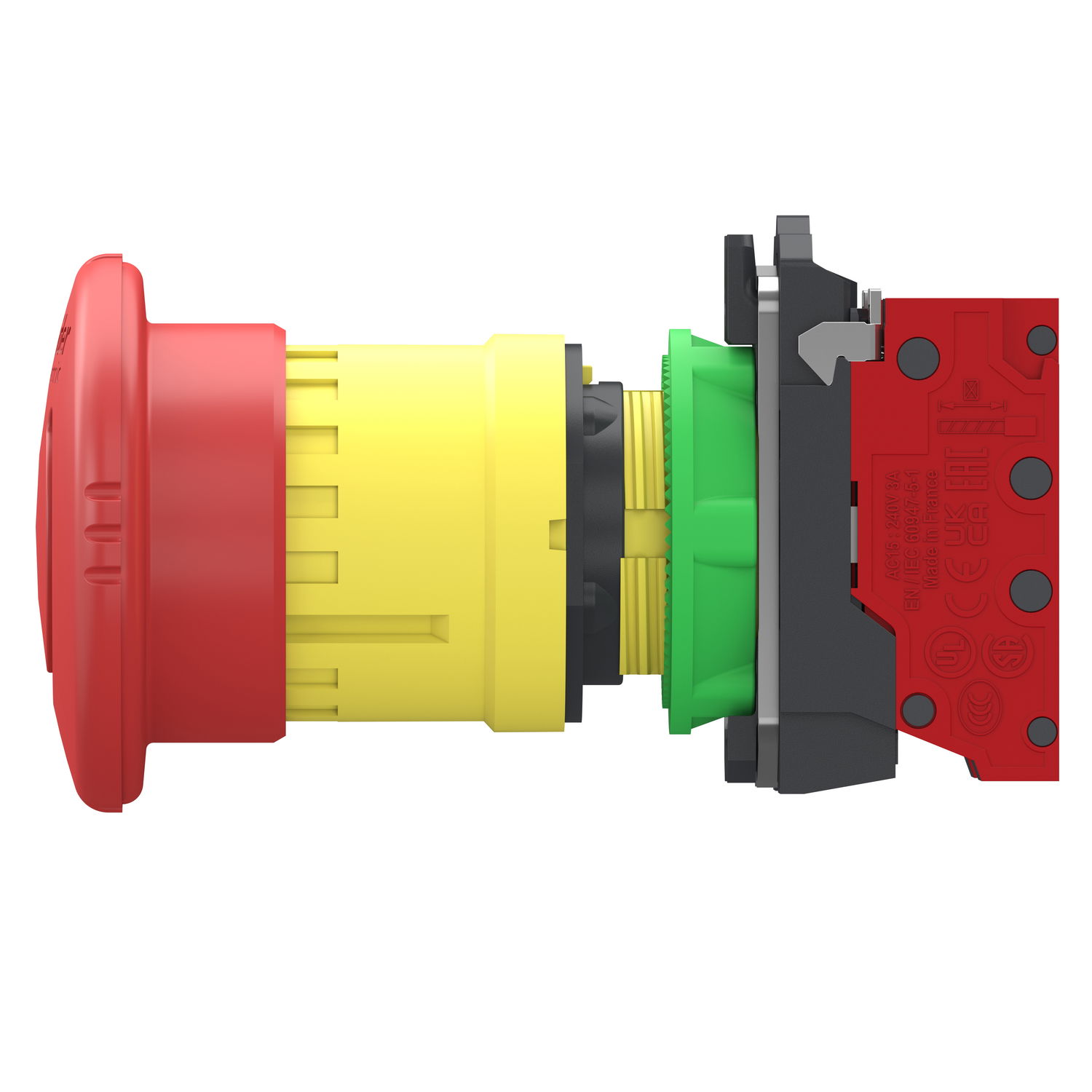 Emergency stop switching off, Harmony XB5, grey plastic, red mushroom 40mm, 22mm, trigger turn to release, 2NC, push in – Image 7 of 10