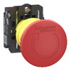 Emergency stop switching off, Harmony XB5, plastic, red mushroom 40mm, 22mm, trigger turn to release, 1 NO+1 NC, push in
