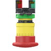 Emergency stop switching off, Harmony XB5, plastic, red mushroom 40mm, 22mm, trigger turn to release, 1 NO+1 NC, push in