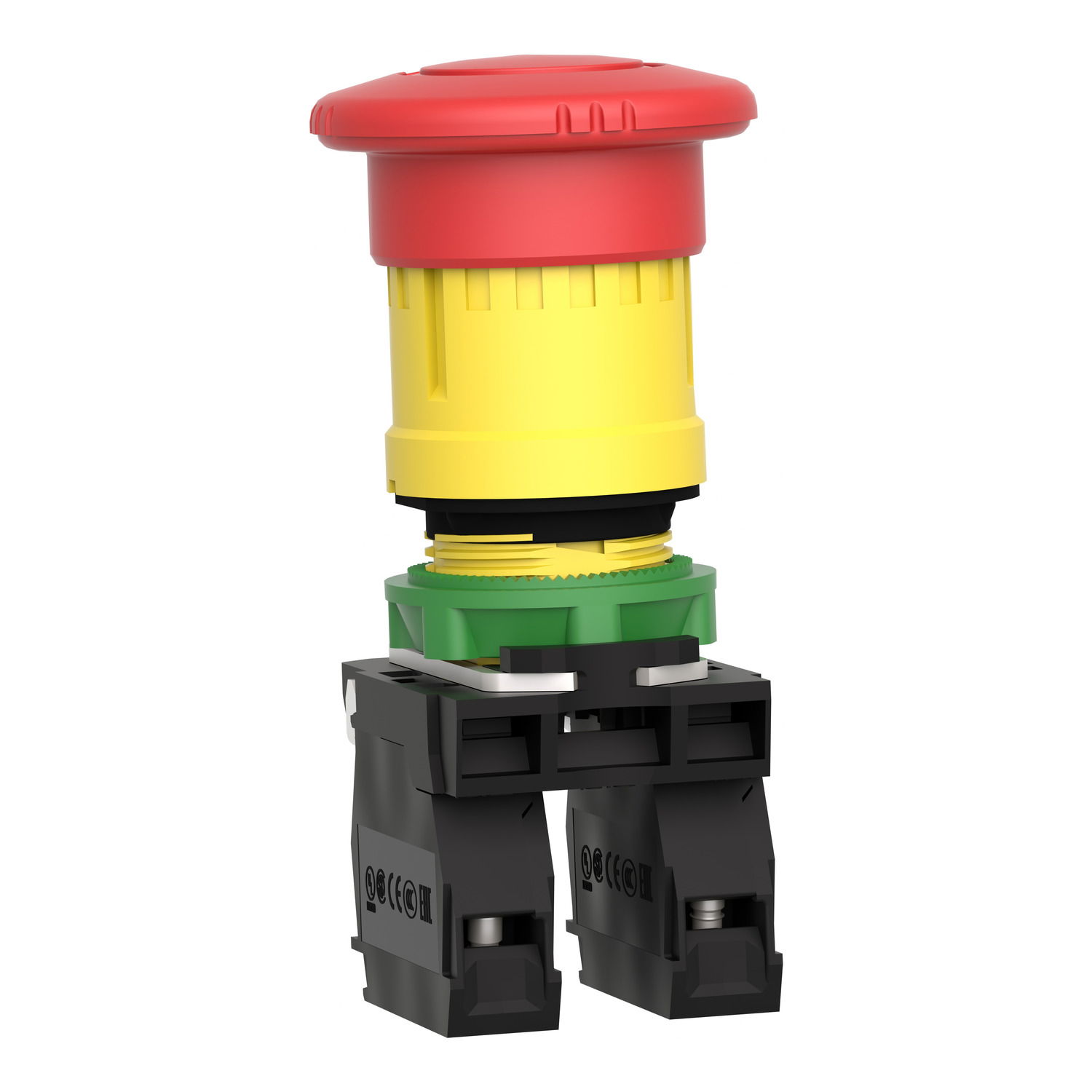 Emergency stop switching off, plastic, red mushroom Ø40, Ø22, trigger latching turn to release, 1 NO + 1 NC – Image 2 of 5