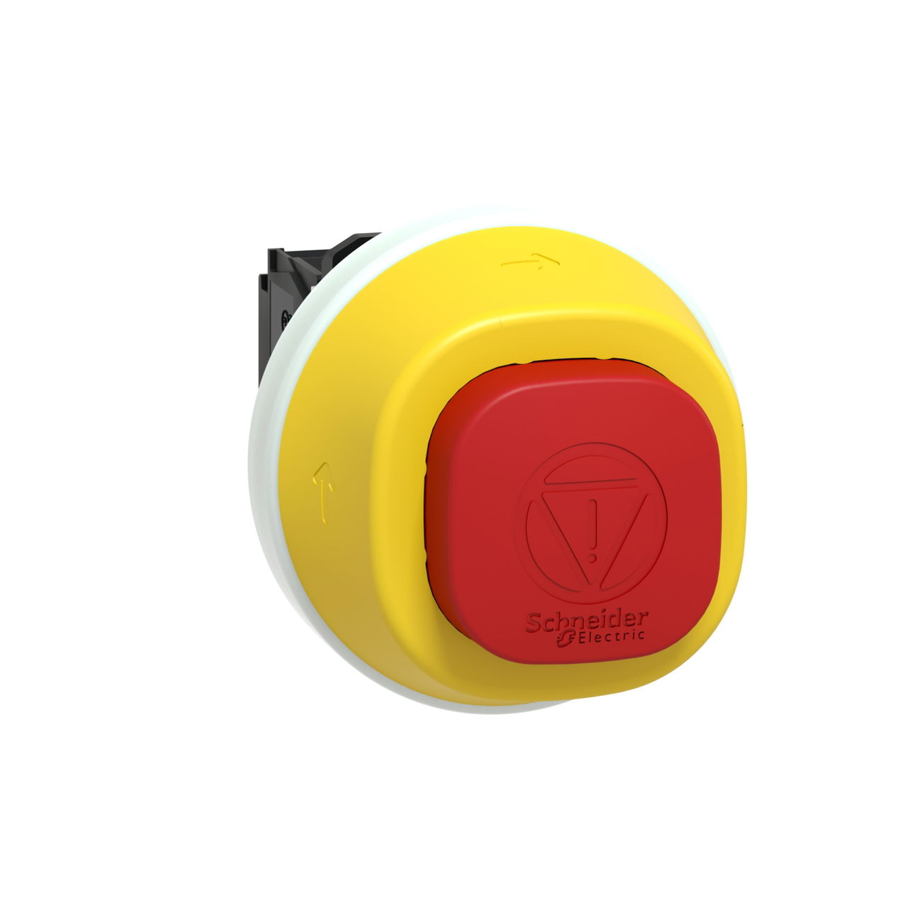 Harmony XB5, Illuminated emergency stop, plastic, Ø22, trigger latching turn to release, white/red LED, 24 V AC/DC, 1 NO + 1 NC – Image 4 of 10