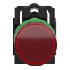 Red complete pilot light Ø22 plain lens for BA9s bulb 250V