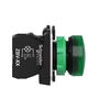 Pilot light, Harmony XB5, grey plastic, green, 22mm, universal LED, plain lens, 24V AC DC