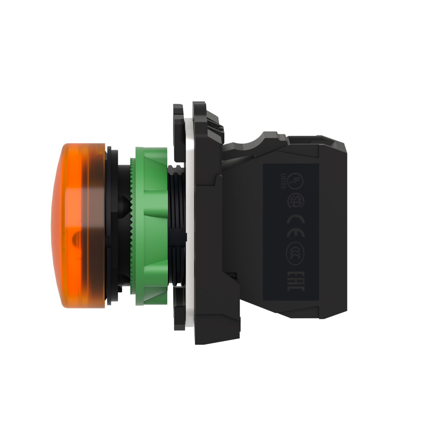 Pilot light, Harmony XB5, grey plastic, orange, 22mm, universal LED, plain lens, 24V AC DC – Image 7 of 9