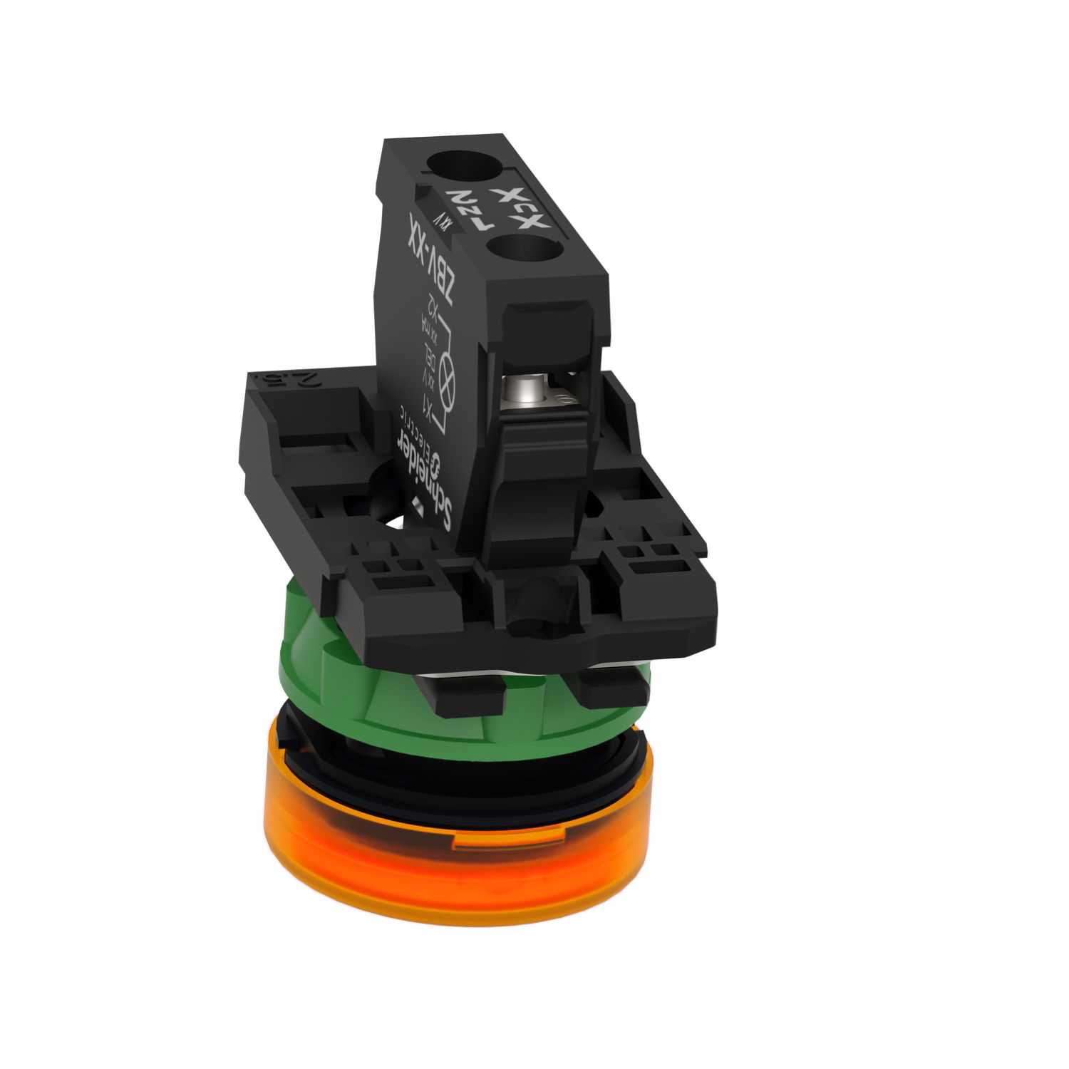Pilot light, Harmony XB5, grey plastic, orange, 22mm, universal LED, plain lens, 24V AC DC – Image 5 of 9