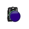 Pilot light, Harmony XB5, grey plastic, blue, 22mm, universal LED, plain lens, 24V AC DC