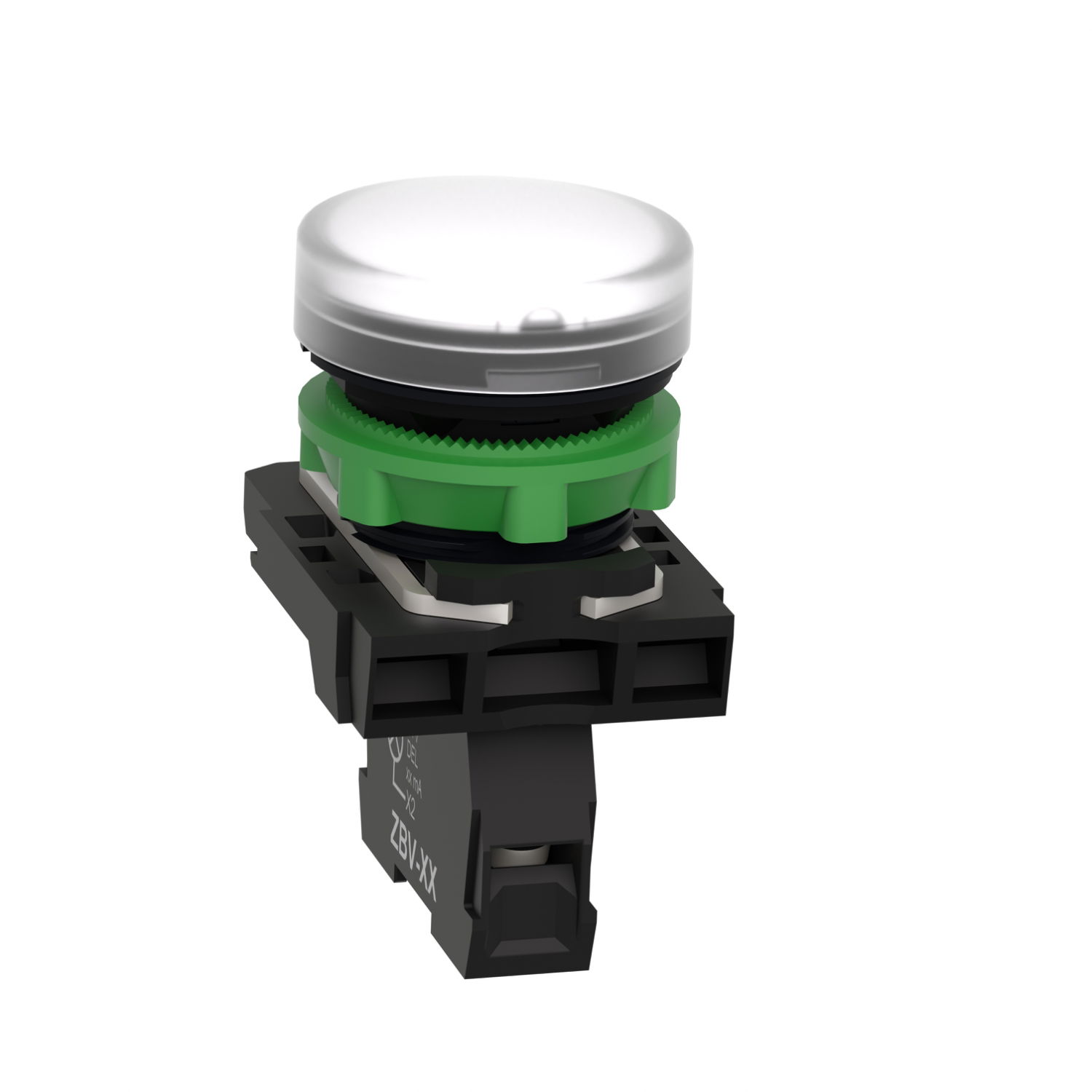 Pilot light, Harmony XB5, grey plastic, white, 22mm, universal LED, plain lens, 230...240V AC – Image 3 of 8