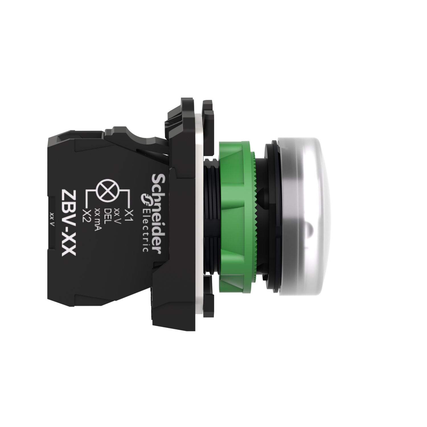Pilot light, Harmony XB5, grey plastic, white, 22mm, universal LED, plain lens, 230...240V AC – Image 5 of 8