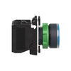 Illuminated push button, Harmony XB5, plastic, blue flush, 22mm, universal LED, plain lens, 1NO + 1NC, 24V AC DC