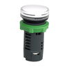 Monolithic pilot light, Harmony XB5, grey plastic, white, 22mm, universal LED, plain lens, 24V AC DC