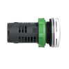 Monolithic pilot light, Harmony XB5, grey plastic, white, 22mm, universal LED, plain lens, 24V AC DC