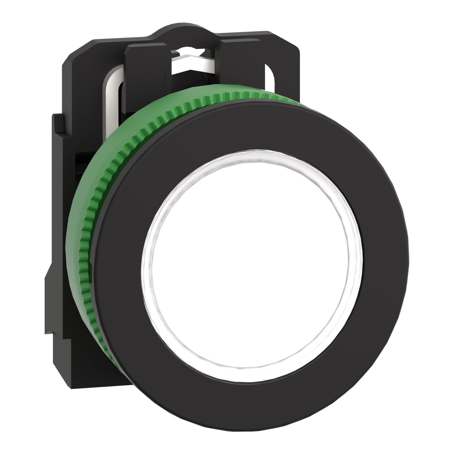 Pilot light, Harmony XB5,  grey plastic, white flush mounted, 30mm, universal LED, 230...240V AC