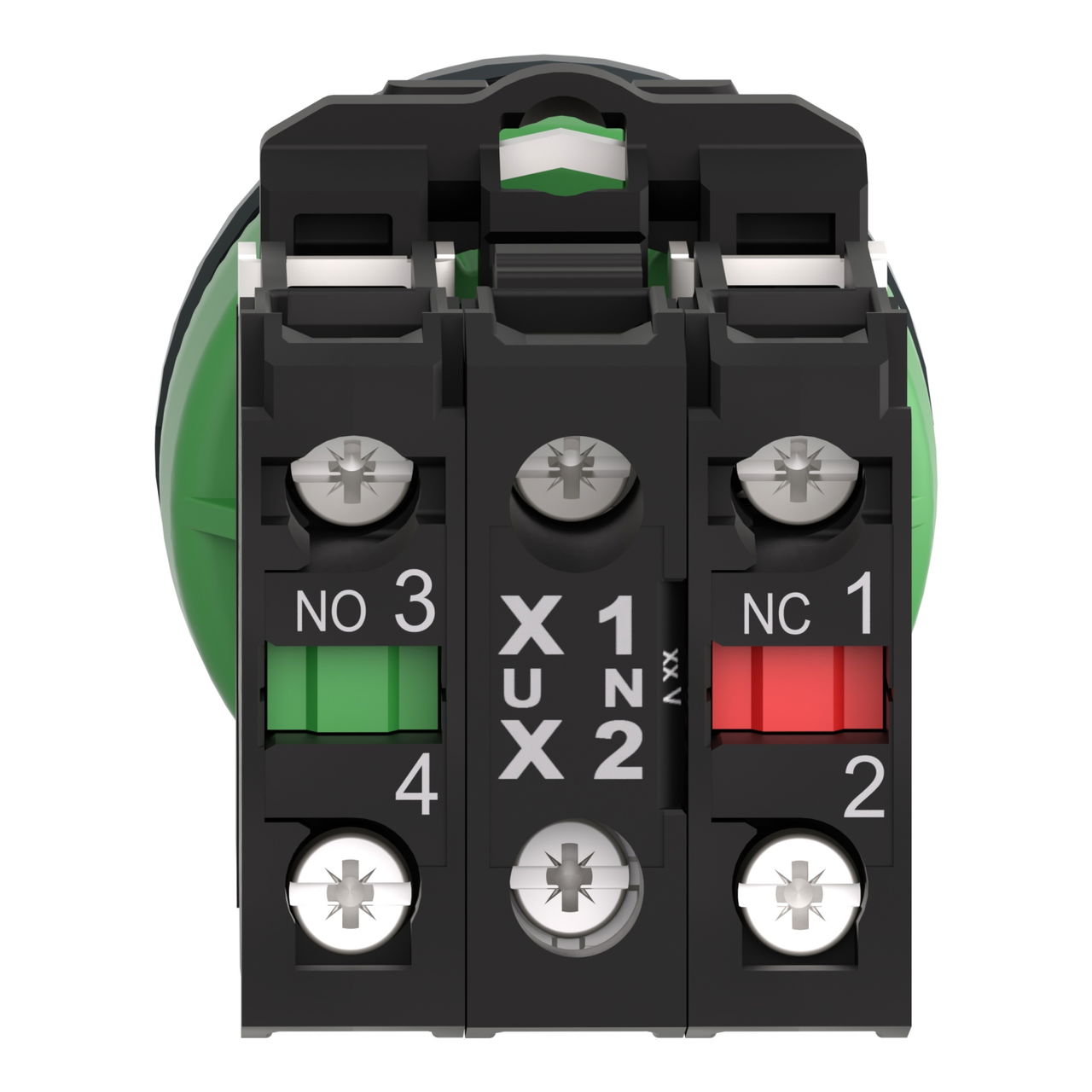 Illuminated push button, Harmony XB5,  plastic, red, 30mm, universal LED, 1NO + 1NC, 24V AC DC – Image 2 of 10