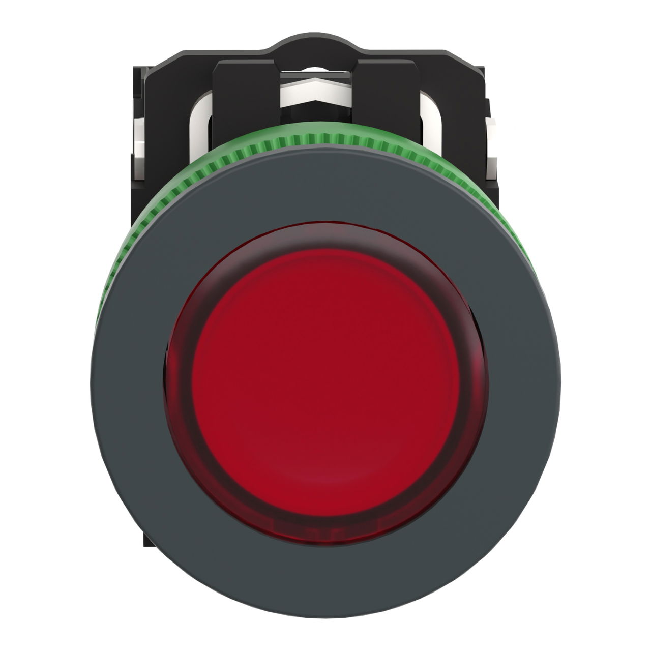Illuminated push button, Harmony XB5,  plastic, red, 30mm, universal LED, 1NO + 1NC, 24V AC DC – Image 4 of 10