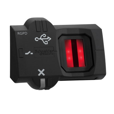 Biometrischer Taster, Harmony XB5S, Fingerabdrucksensor, Kunststoff, 22mm, monostabil, M12 Kabel, 24V ACDC