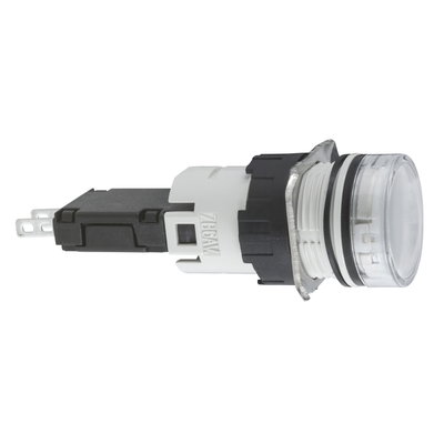White complete pilot light Ø16 with integral LED 12...24V