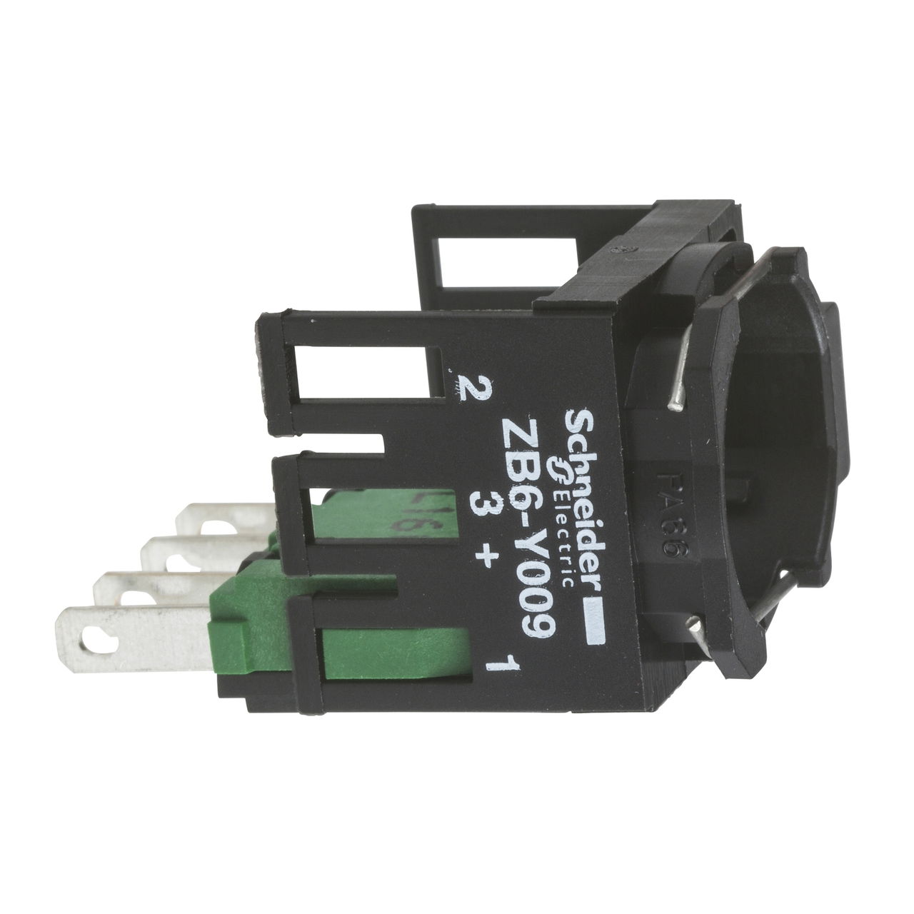 Single contact block with body/fixing collar 1NO faston connector