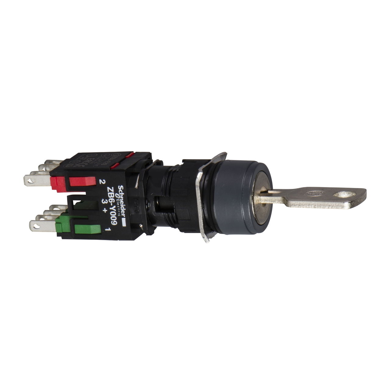 Black complete selector switch Ø16 2-position stay put 1NO+1NC Ronis 200