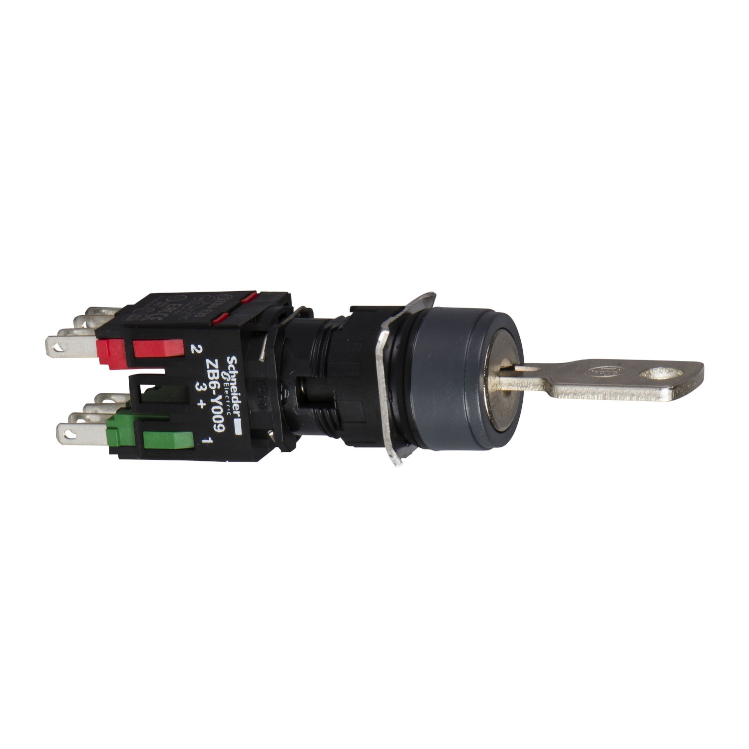 Black complete selector switch Ø16 2-position stay put 1NO+1NC Ronis 200