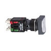 White rectang flush complete illum pushbutton Ø16 spring return 1NO 12...24V