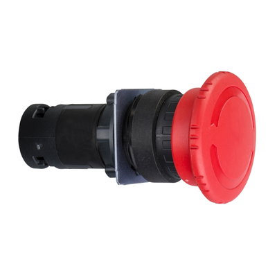 Emergency switching off monolithic push button, Harmony XB7, Ø22 mm, red mushroom head Ø 40 mm, turn to release 1NO+1NC