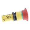 Monolithic emergency stop, plastic, red mushroom Ø40, Ø22, latching turn to release, 1 NO + 1 NC