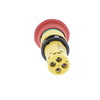 Monolithic emergency stop, plastic, red mushroom Ø40, Ø22, latching turn to release, 1 NO + 1 NC