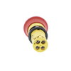 Monolithic emergency stop, plastic, red mushroom Ø40, Ø22, latching push-pull, 1 NO + 1 NC