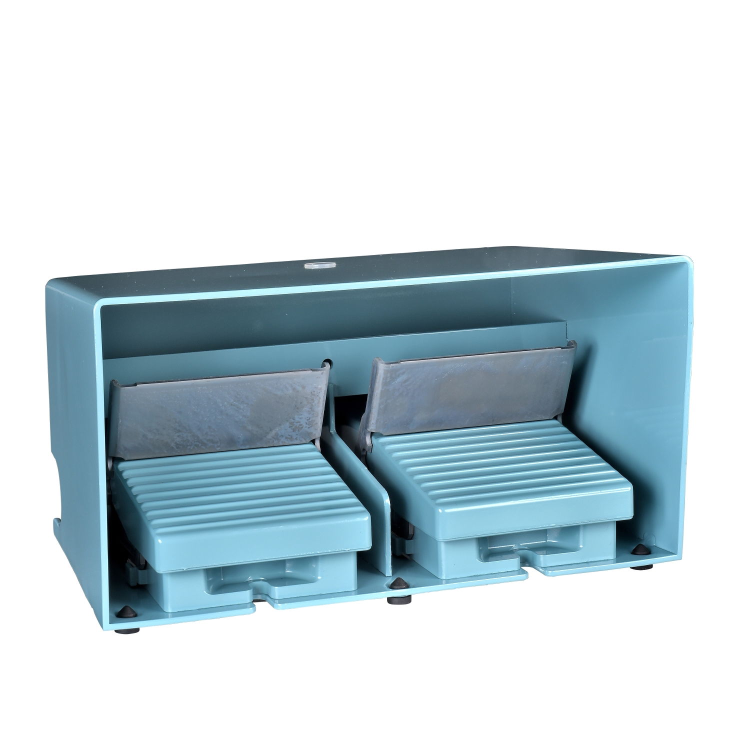 Double foot switch - IP66 - with cover - metallic - blue - 4 NC + 4 NO