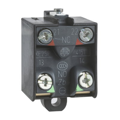 Snap action contact block for 2 step foot switch - 1 NC + 1 NO