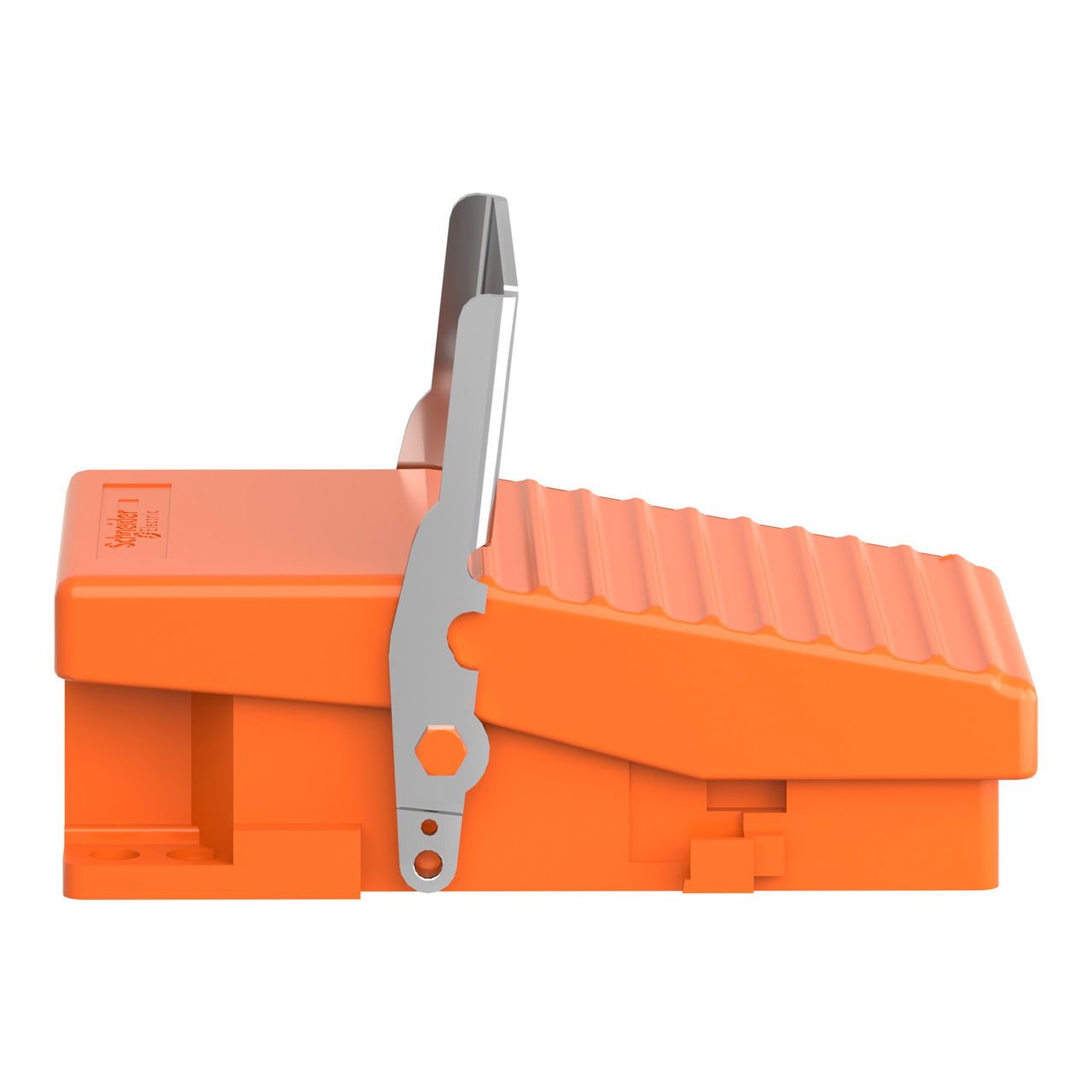 Preventa XPE, Single foot switch, metal, orange, without cover, trigger mechanism, 1 NO + 1 NC – Image 6 of 9