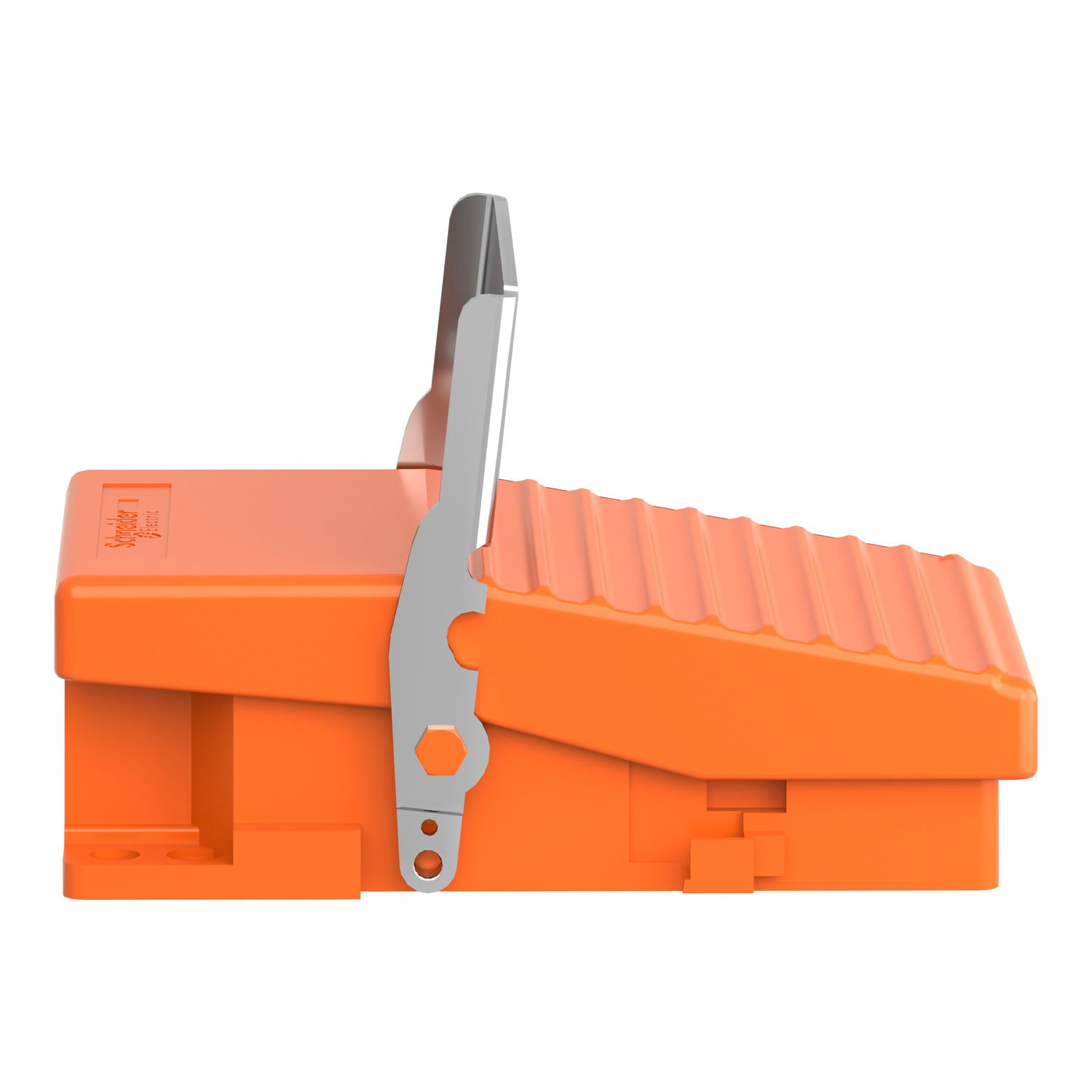 Preventa XPE, Single foot switch, metal, orange, without cover, trigger mechanism, 1 NO + 1 NC – Image 6 of 9