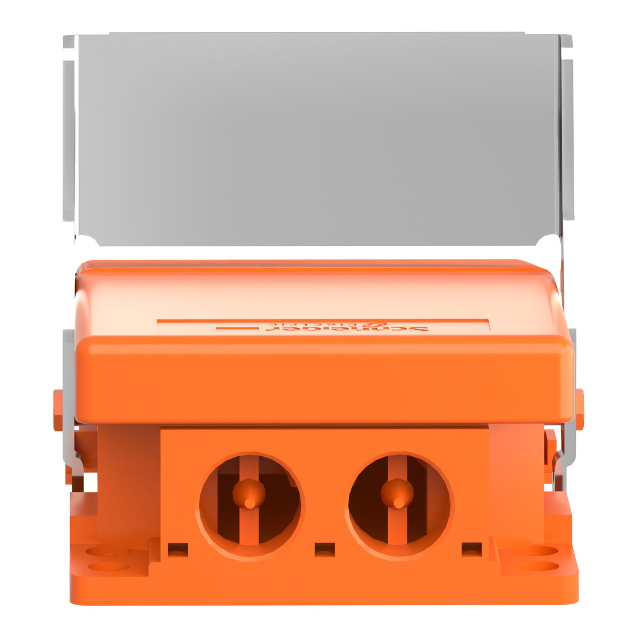 Preventa XPE, Single foot switch, metal, orange, without cover, trigger mechanism, 1 NO + 1 NC – Image 2 of 9